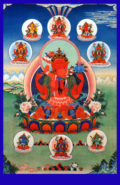 精美唐卡 红观音菩萨高清图片免费下载_jpg格