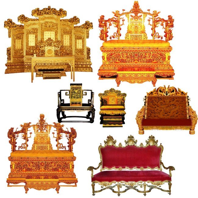 古典皇帝宝座龙椅矢量图免费下载_psd格式_5