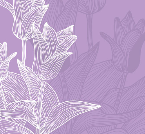 郁金香背景底纹免费下载 背景底纹花朵花纹矢量素材线描线条郁金香
