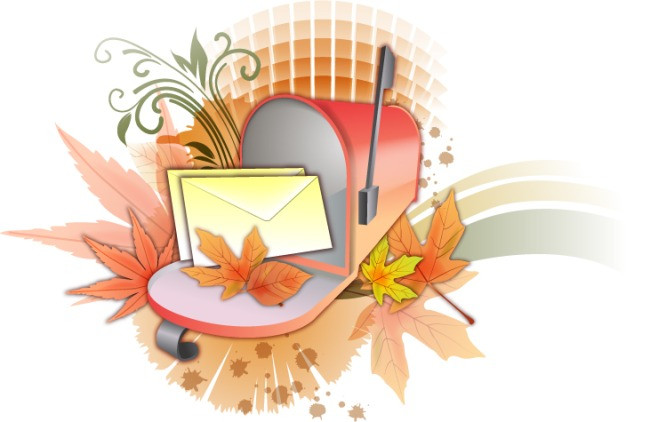 矢量落叶信箱素材背景模板免费下载_eps格式