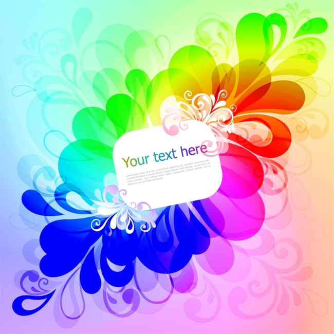 矢量梦幻彩色文字边框素材模板免费下载_eps