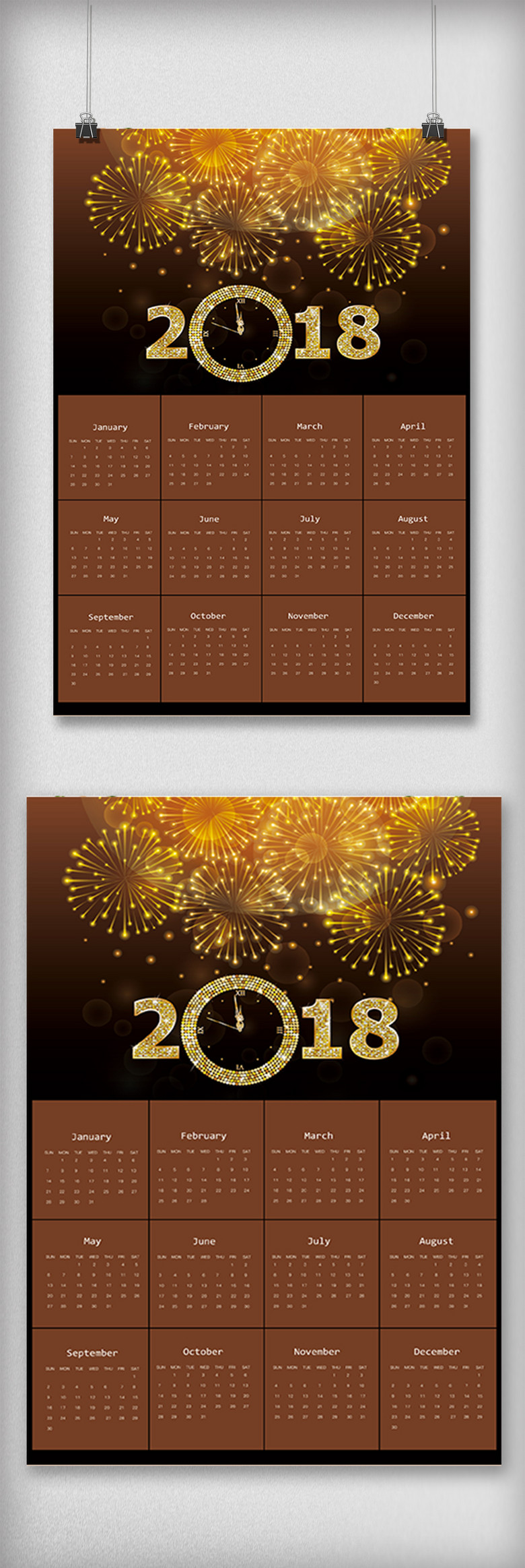 中国传统农历日历模板矢量图免费下载_psd