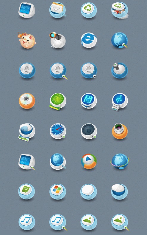 经典圆形系统图标矢量图