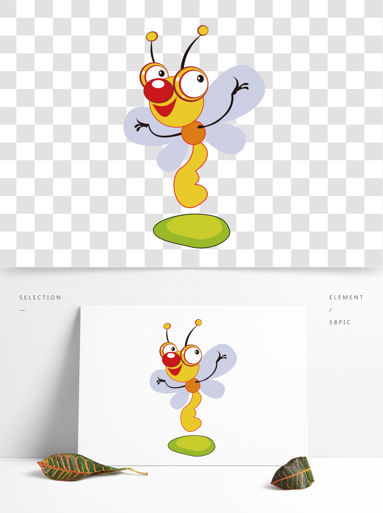 矢量手绘卡通小蜜蜂素材模板免费下载_ai格式