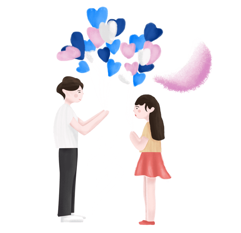 七夕情人节之告白气球主题插画模板免费下载_