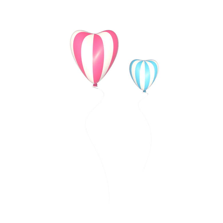 C4D立体浪漫告白气球漂浮爱心气球模板免费