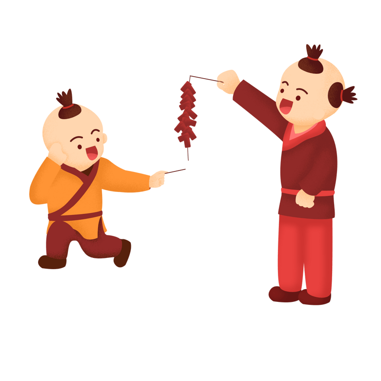 猪年新年2019农历新年习俗放鞭炮复古红色手