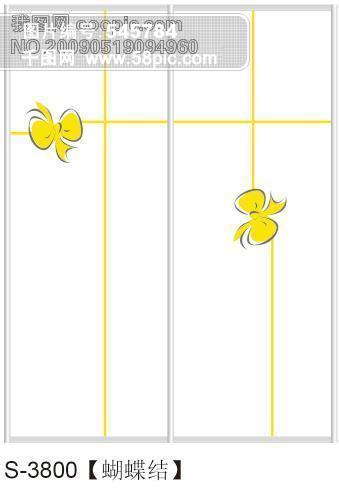 蝴蝶结玻璃移门图片大全_编号S3800设计图免