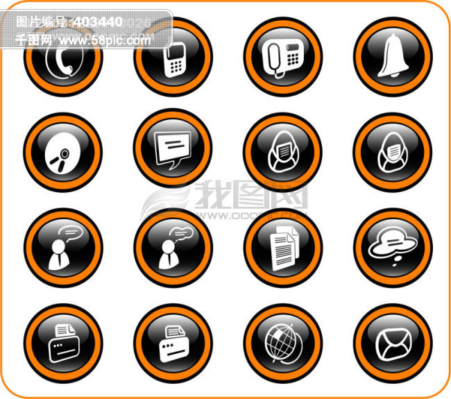 EPS格式 矢量 电话 用户 邮件 电台图标模板免