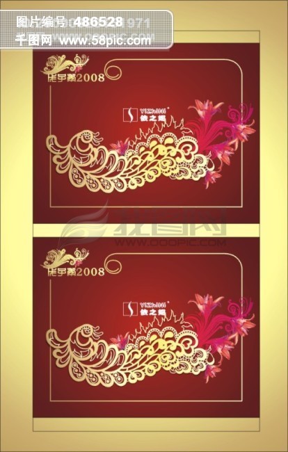 佛山 依之妮 花边 金色花 红色底模板免费下载_