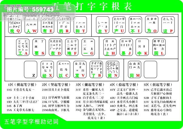 五笔字根表矢量图免费下载_cdr格式_编号559