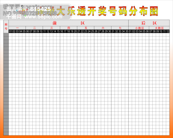 超级大乐透开奖号码分布图模板免费下载_cdr格