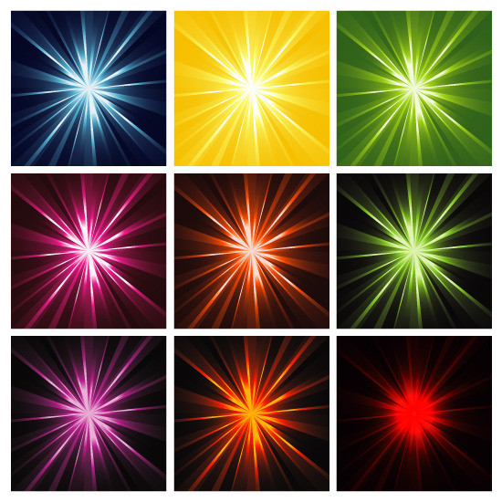 矢量素材光芒四射炫彩背景
