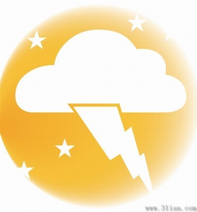 橙色背景闪电图标