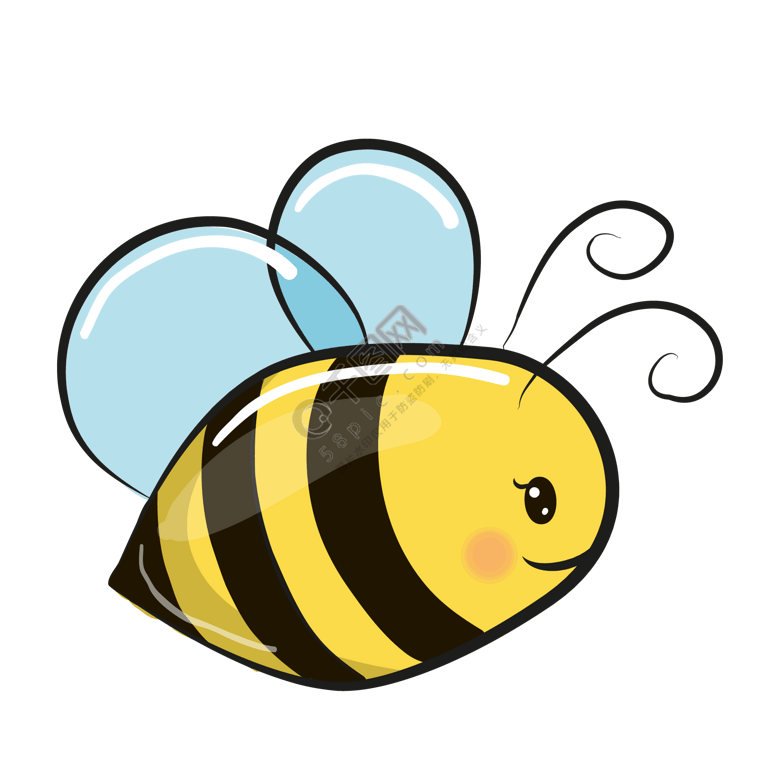 手绘卡通可爱的小蜜蜂模板免费下载_ai格式_2