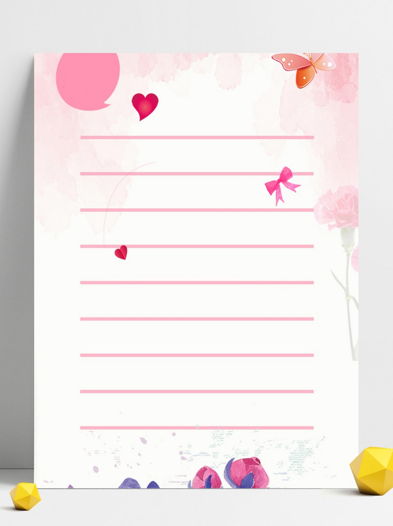 简约清新文艺信纸模板免费下载_psd格式_