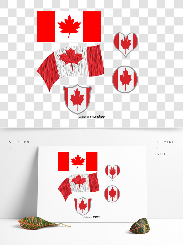 矢量加拿大国旗&地图模板免费下载_psd
