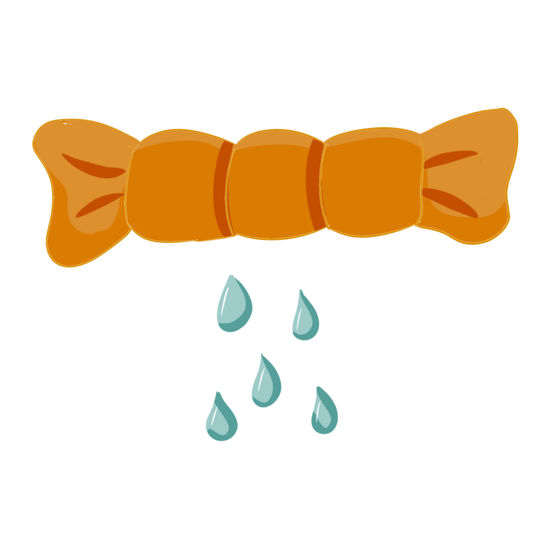 卡通黄色拧水的毛巾