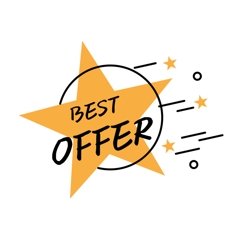 黄底黑色best offer字体宣传标识