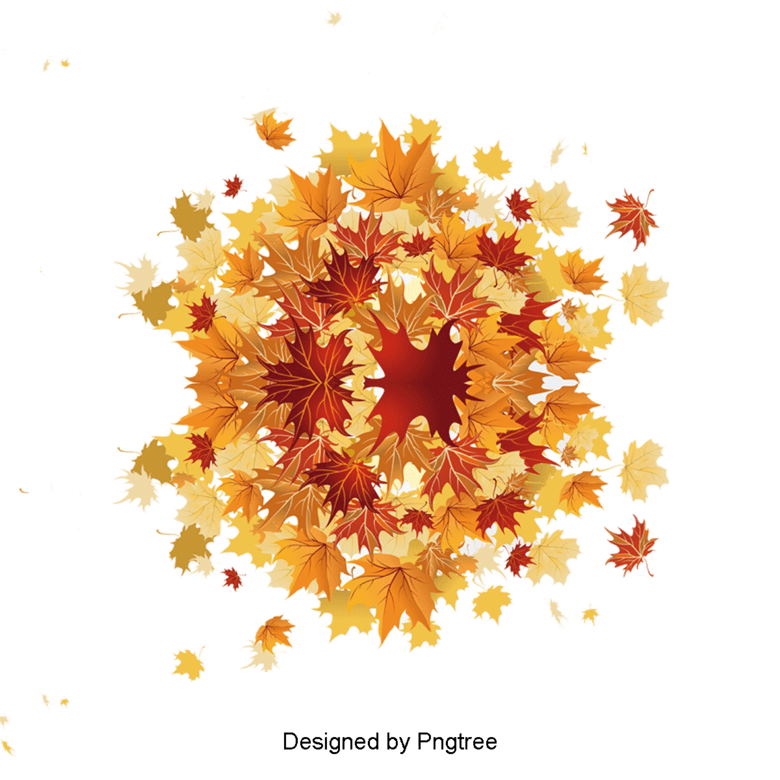 平面广告 海报 商业海报 >许多重叠的枫叶是由圆形的设计材料构成的