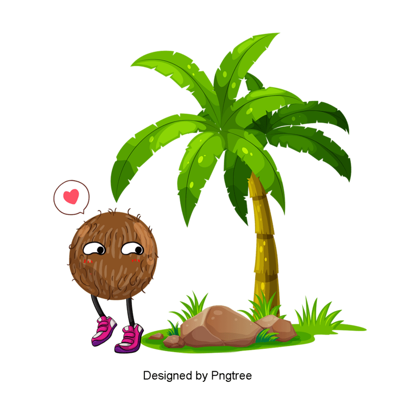 卡通手绘椰子图案
