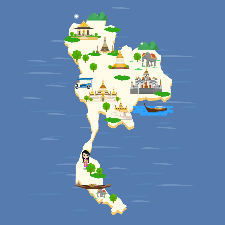 泰国旅游景点地图