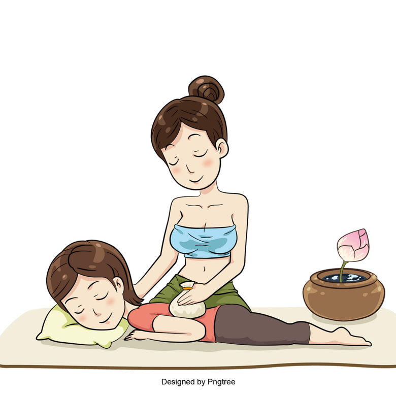 泰国传统按摩背部按摩女性按摩师