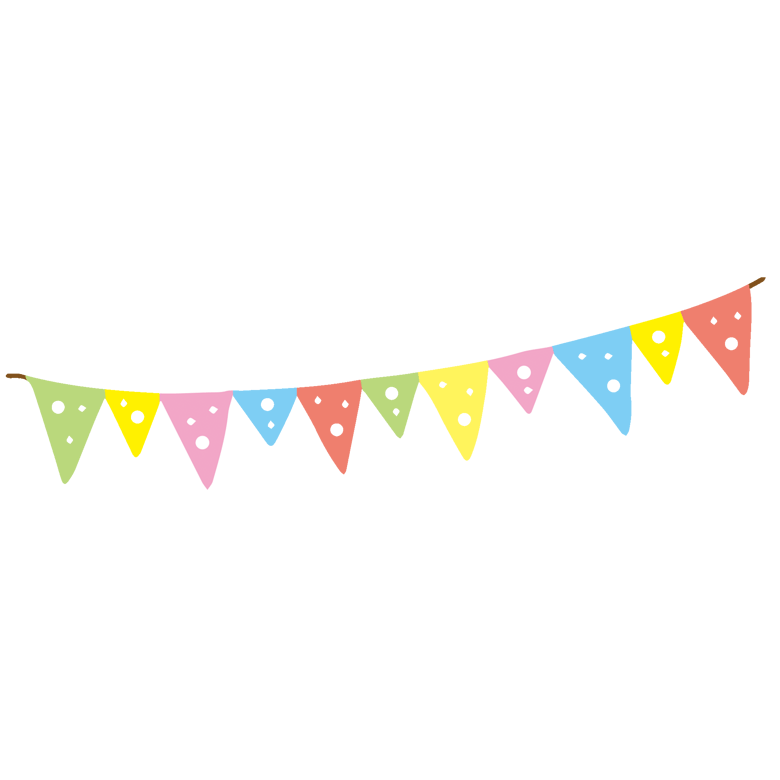 六一儿童节彩旗装饰卡通