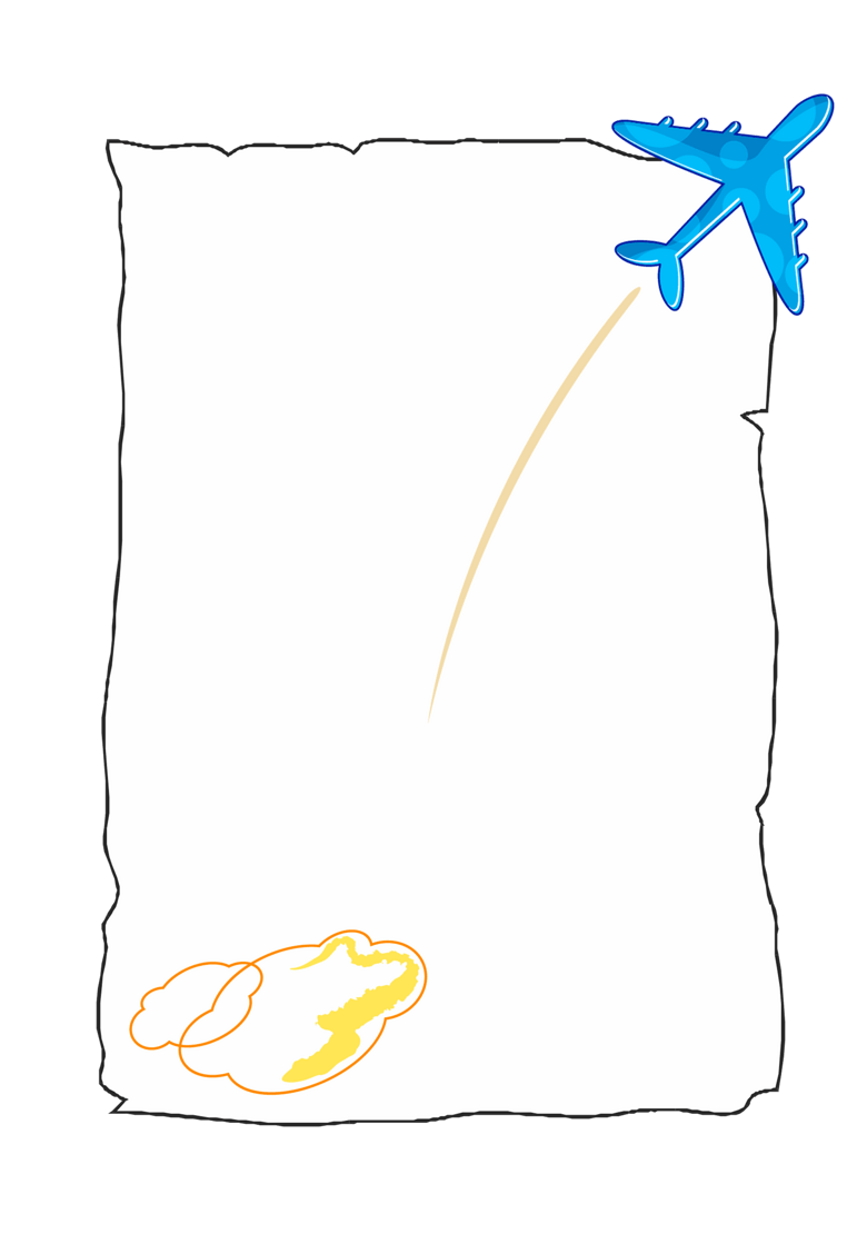 蓝色飞机边框免抠下载