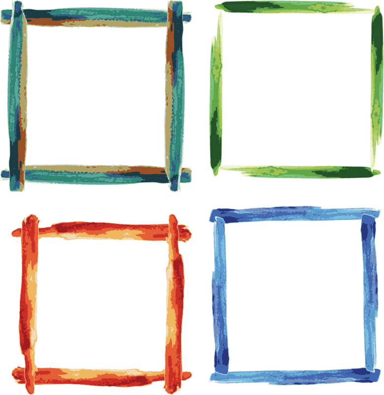 纹理边框 >油画笔触彩色方形规则装饰创意边框 千图网提供精美好看的