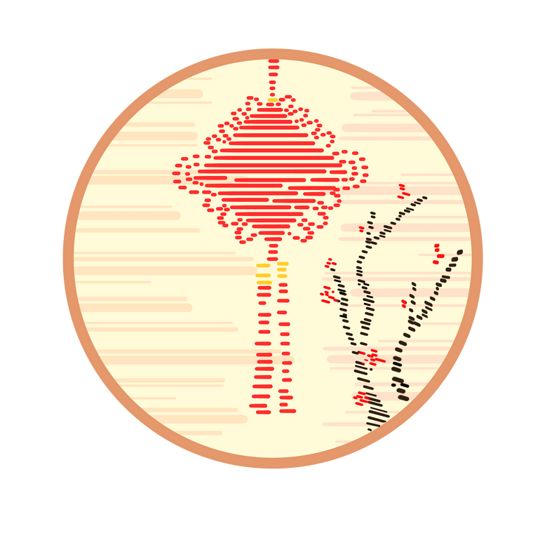 中国结装饰古风手绘插画