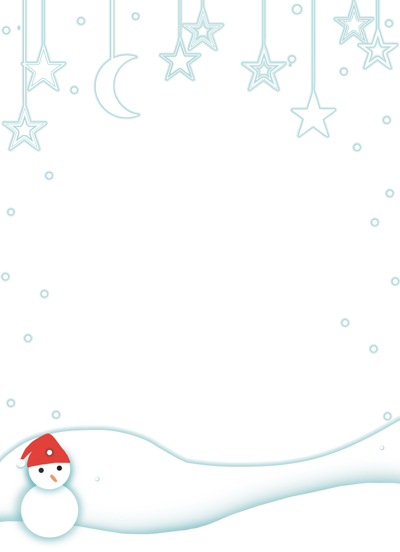 圣诞节雪人边框插画