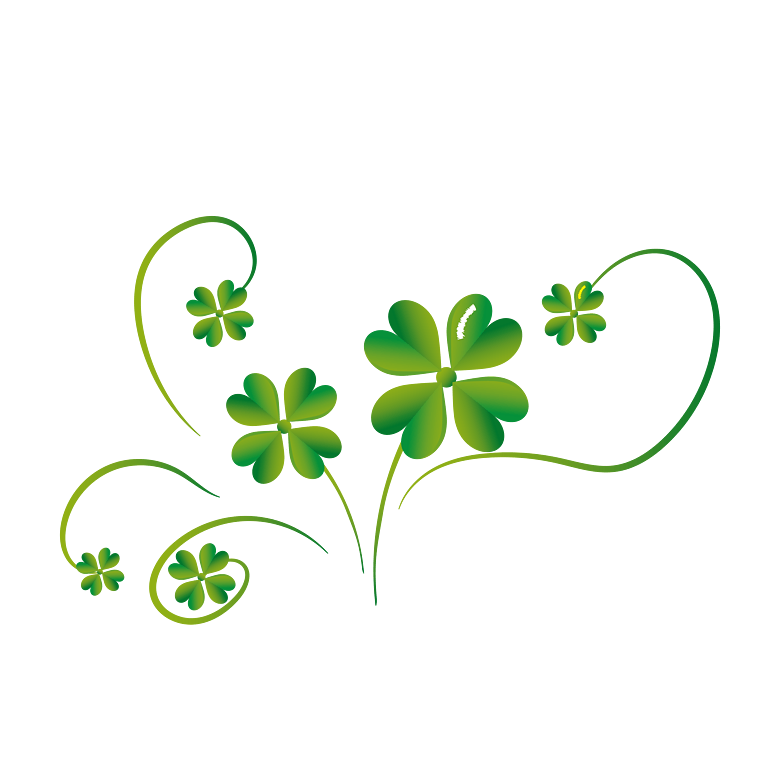 幸运四叶草图案装饰png素材模板免费下载_ai格