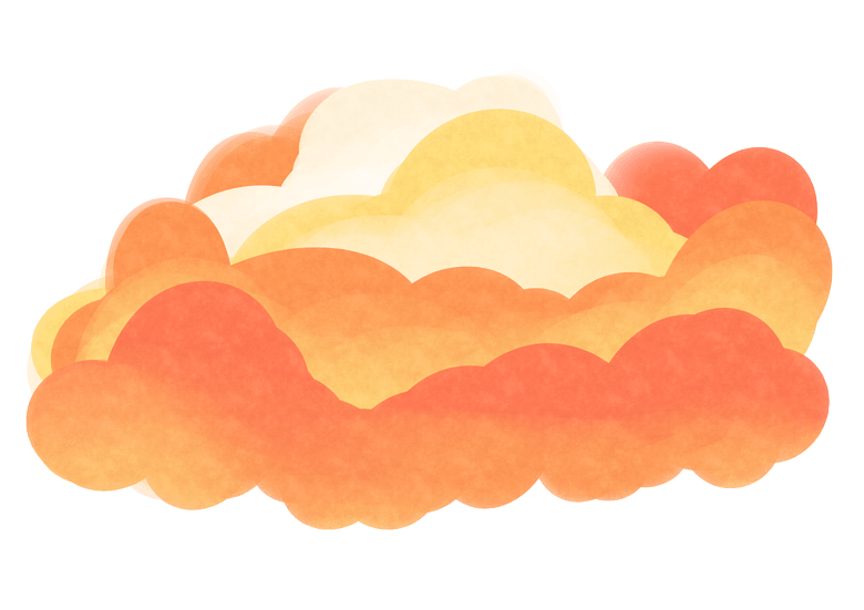 腾起的渐变云插画