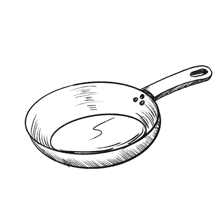 简约手绘卡通中式炒锅平底锅不粘锅