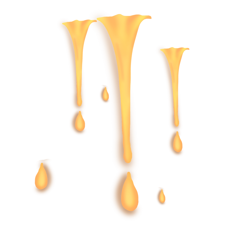 下落的金色立体卡通油滴