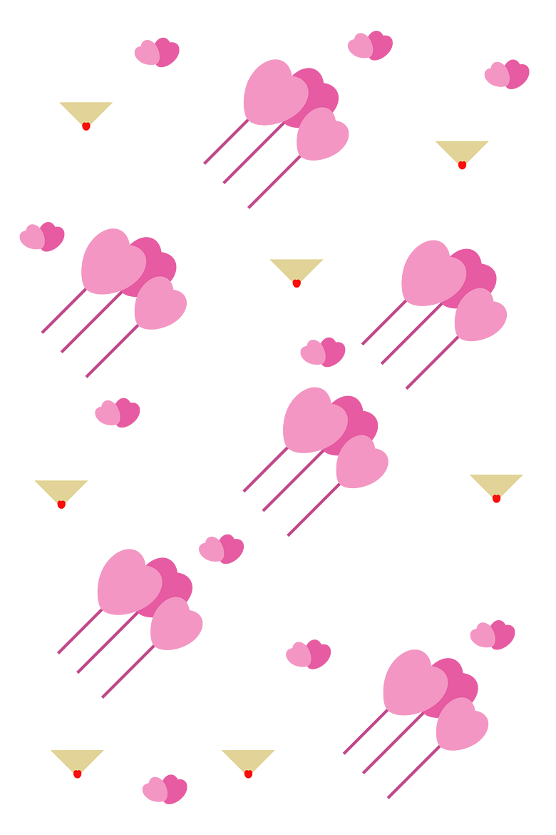 手绘爱心底纹插画