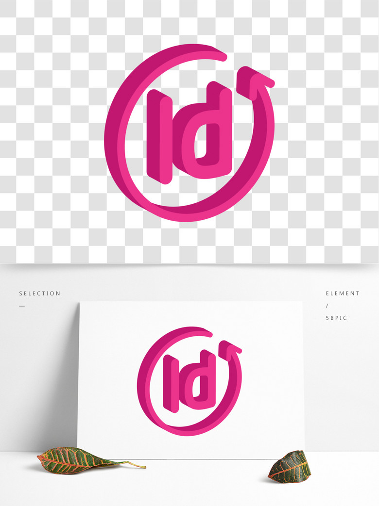 ID软件粉色设计师简历小图标模板免费下载_e