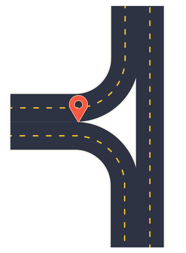 深色白底双向转弯交叉马路工业风免扣