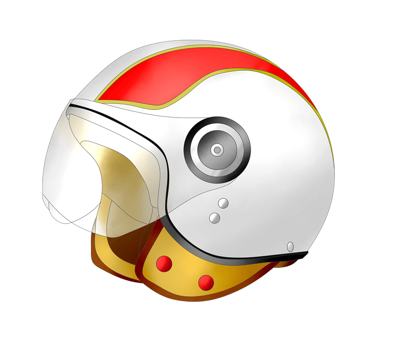 卡通圆形头盔插图