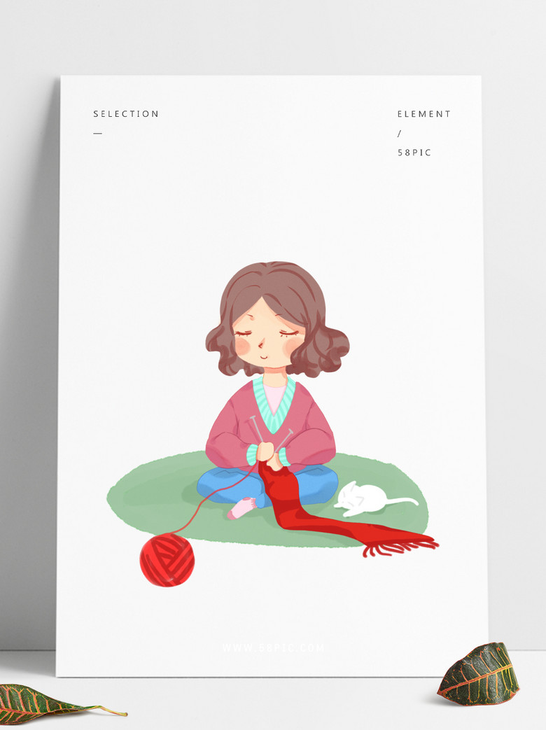 母亲节织围脖温柔妈妈模板免费下载_psd格式